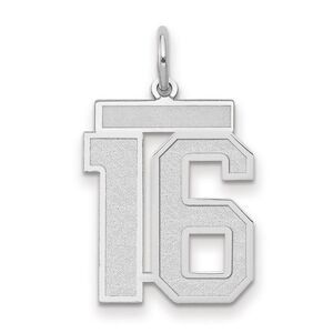 14k White Gold, Jersey Collection, Medium Number 16 Pendant